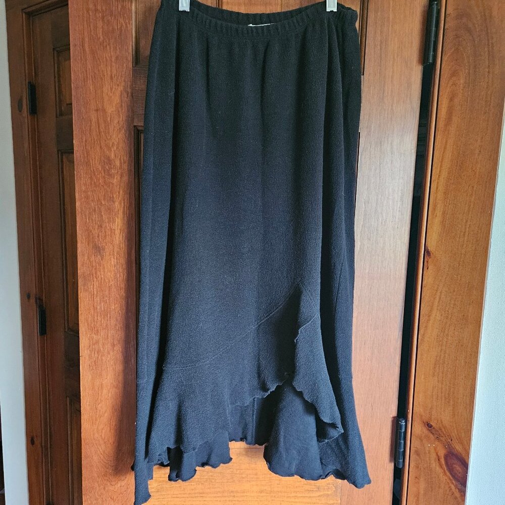 Chalet Black Cotton Asymetric Hem Skirt Sz M - Picture 4 of 7